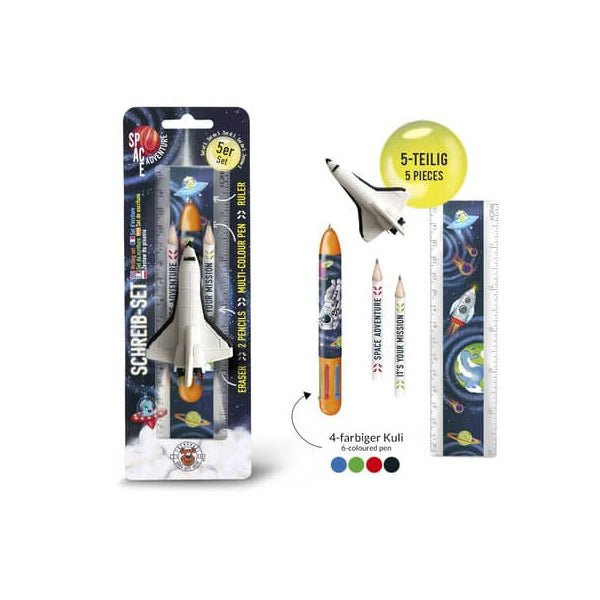 Space Adventure Schreibset mit Lineal Bleistift Radierer