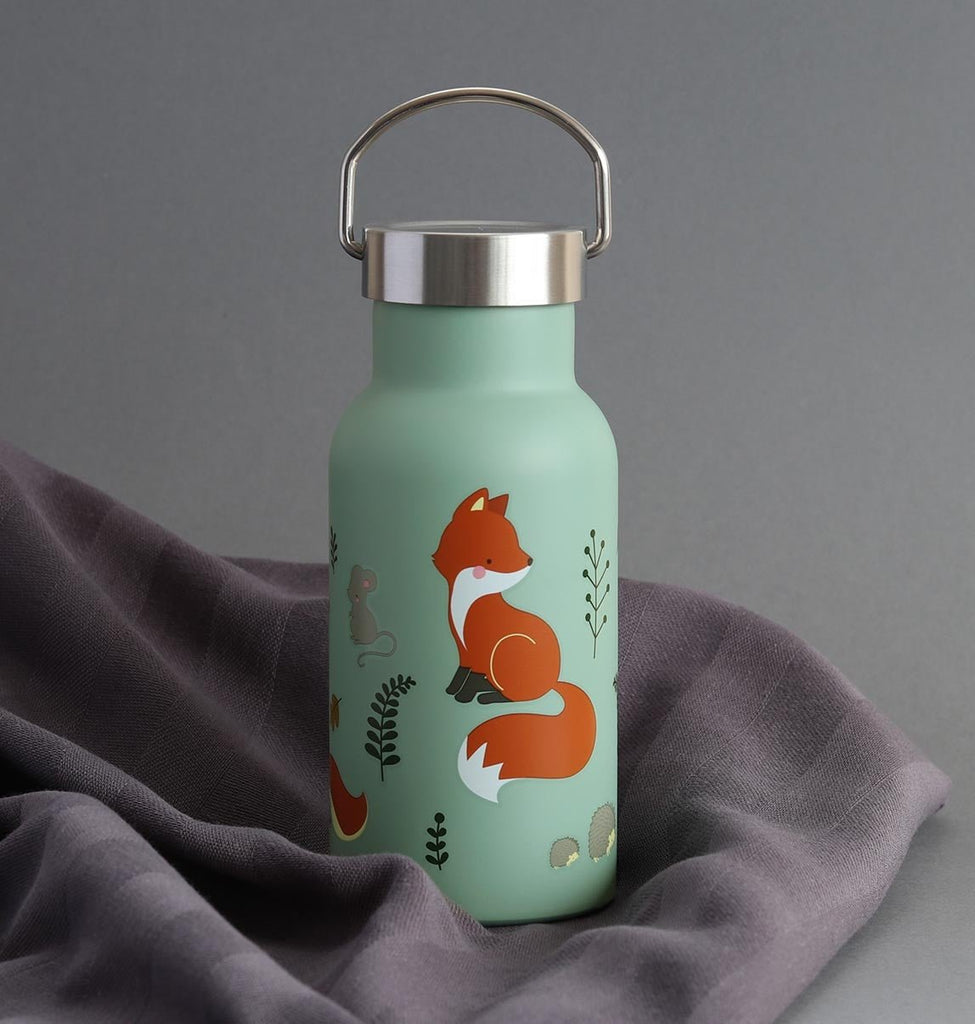 Edelstahl Trinkflasche Waldfreunde 350ml grün, auslaufsicher & BPA-frei