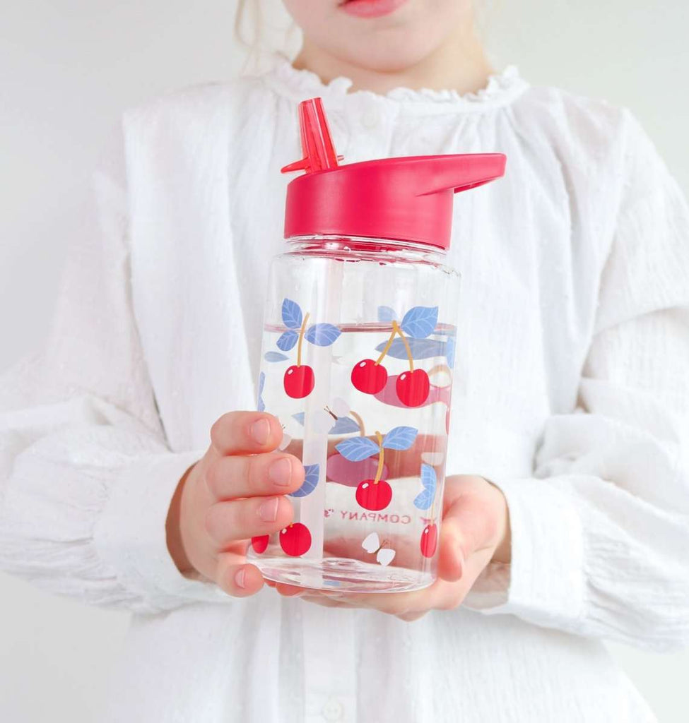 Trinkflasche für Kinder mit fruchtigem Kirschmotiv