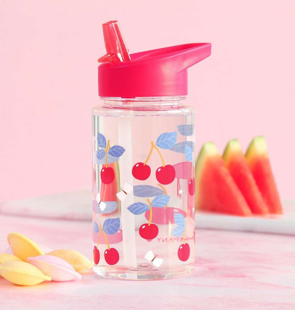 Rote Kirsch Trinkflasche 450 ml mit sicherem Auslauf ideal für Kinder
