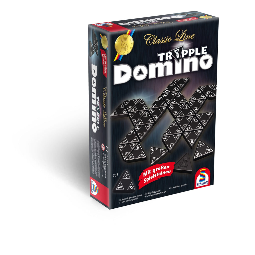 Tripple Domino Classic Line mit dreieckigen Steinen – Familienspiel ab 6 Jahren