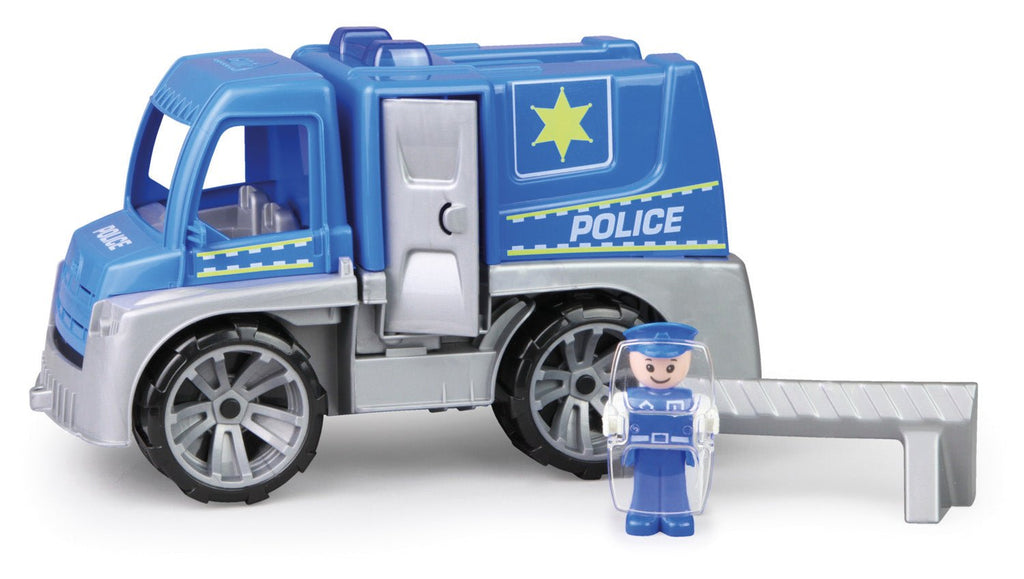 Straßensperre und Polizeischild als Zubehör des TRUXX Polizeiwagens
