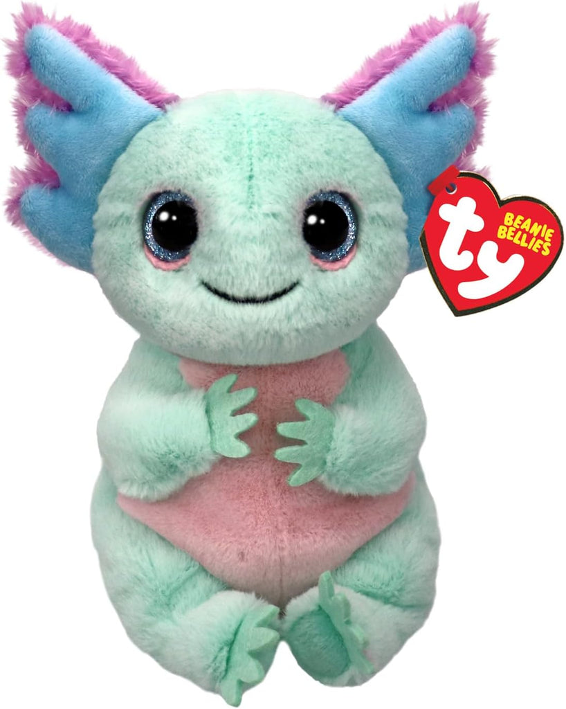 TY Beanie Bellies Alex Axolotl Plüschtier 15 cm türkis rosa
