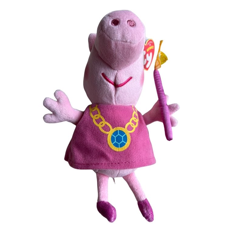 TY Beanie Peppa Pig Princess Wutz, Plüsch Figur 15 cm - Ty