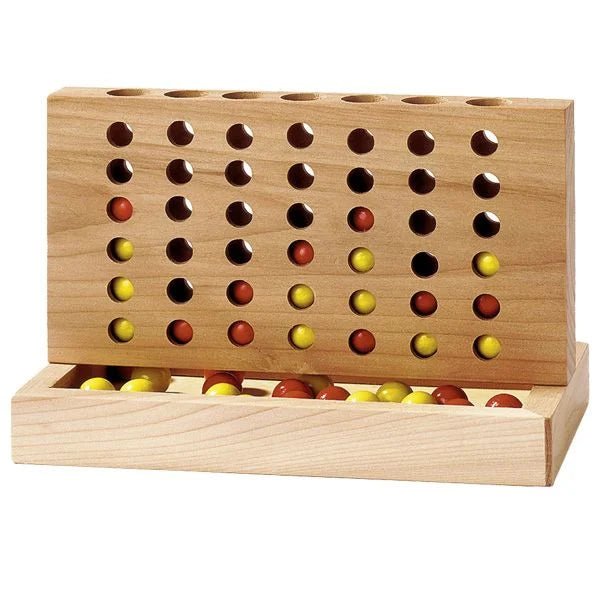 Vier gewinnt Spiel aus massivem Holz – Familienspiel ab 5 Jahren
