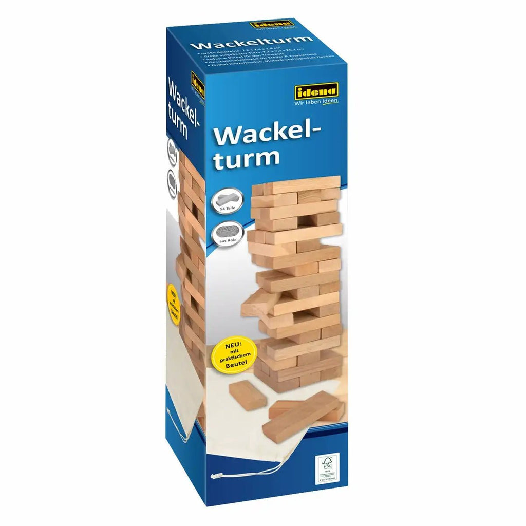 Holz Wackelturm Idena Stapelspiel 54 Teile ab 6 Jahren