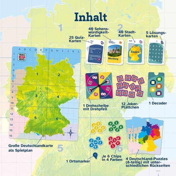 Spiel über Deutschlandwissen mit Decoder zur direkten Lösung