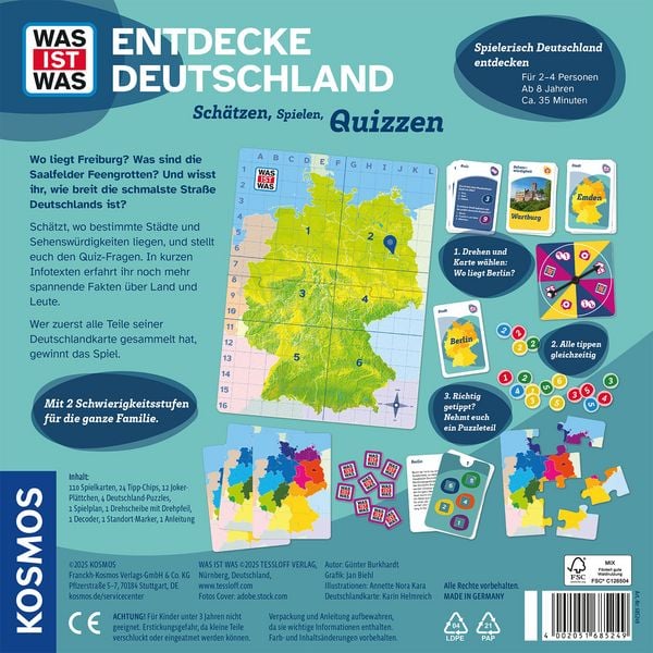 Quizspiel mit Geografiethemen für Kinder und Erwachsene