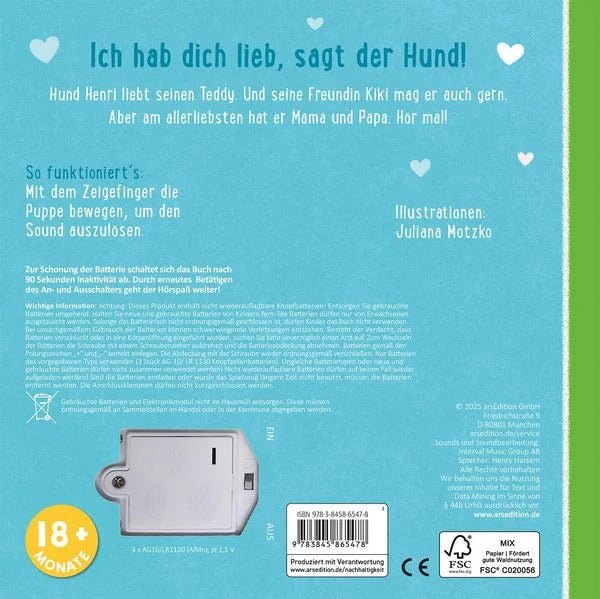 Kinderbuch mit Fingerpuppe – Hund spricht und bewegt sich
