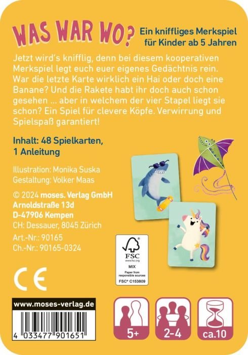Bunt illustriertes Gedächtnisspiel ab 5 Jahren