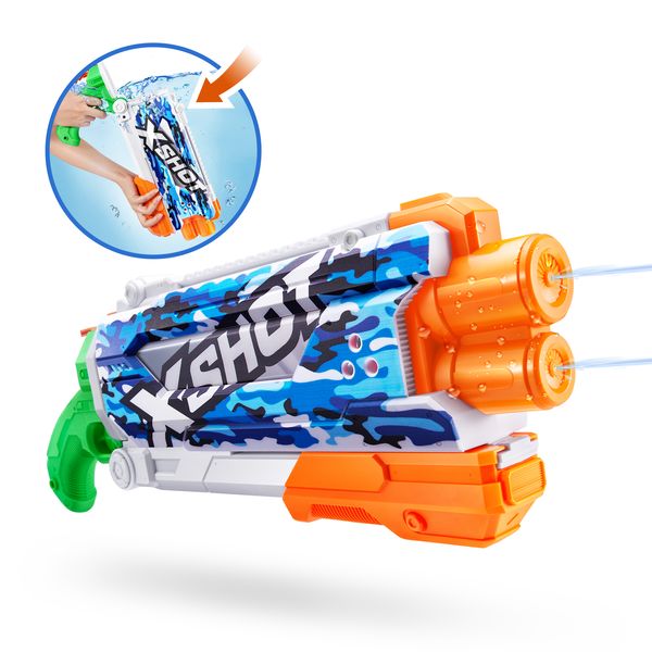 XSHOT Fast-Fill Skins Wasserblaster mit Pump-Action, 700 ml Tank, 9 m Reichweite