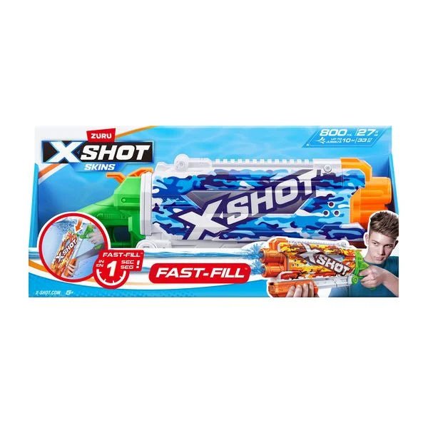 XSHOT Fast-Fill Skins Wasserblaster mit Pump-Action, 700 ml Tank, 9 m Reichweite