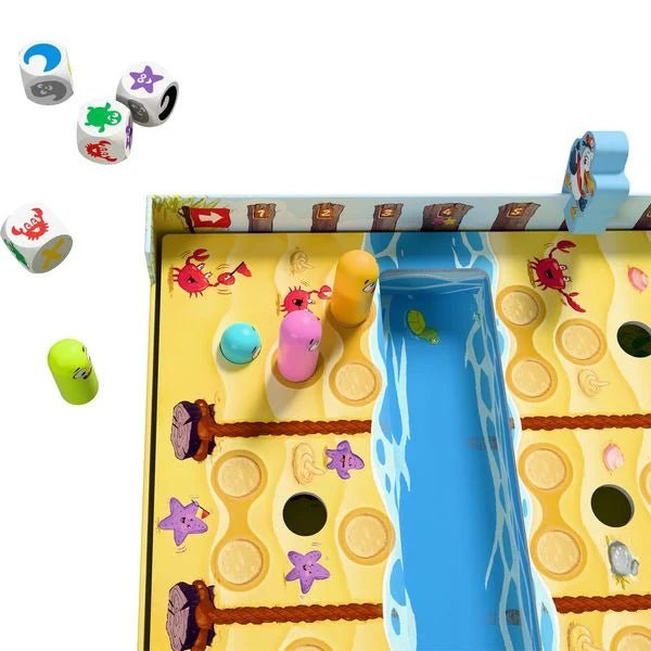 Watt geht ab Spielset mit Spielfiguren und Würfeln
