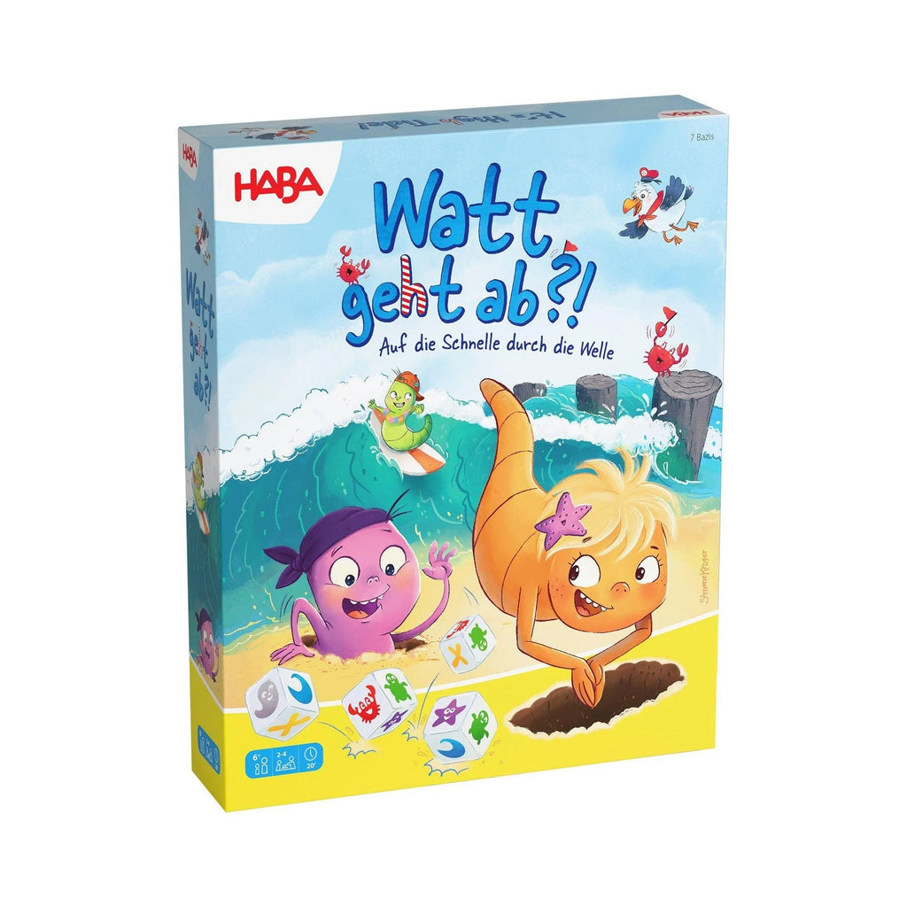Gesellschaftsspiel Watt geht ab von Haba mit Spielplan und Figuren
