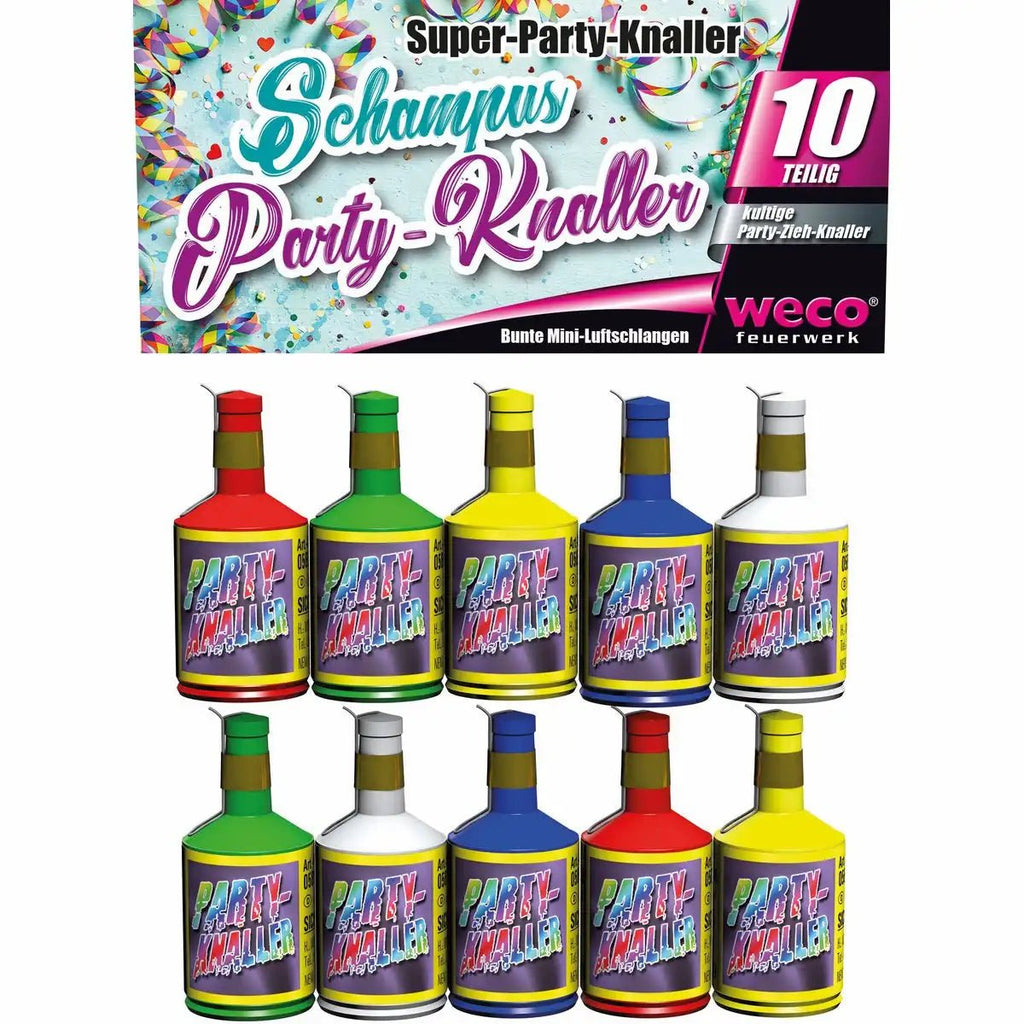 WECO Partyknaller 10er Beutel mit Luftschlangen F1