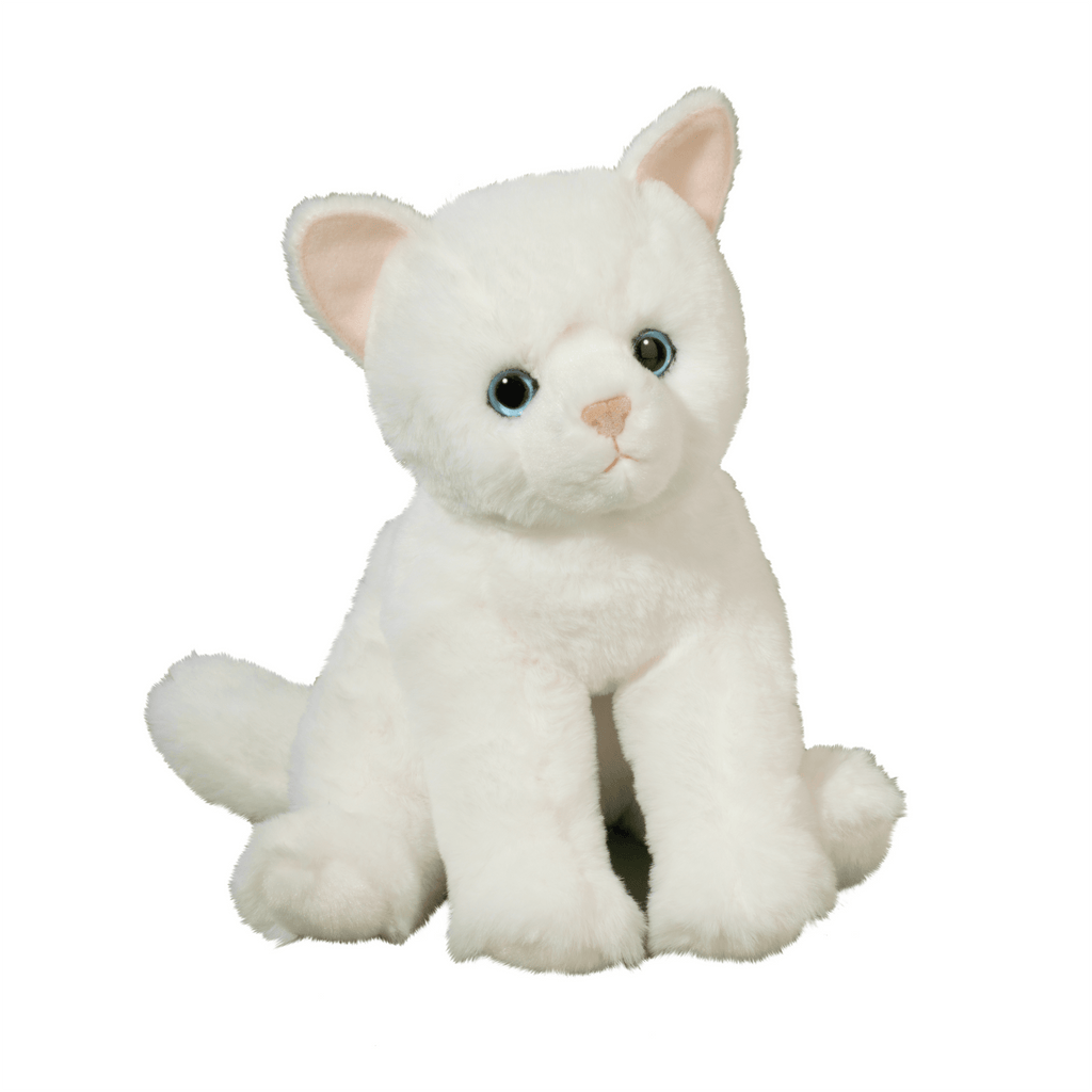 Weiße Katze Stofftier Winnie von Douglas, weich, 28 cm mit blauen Augen