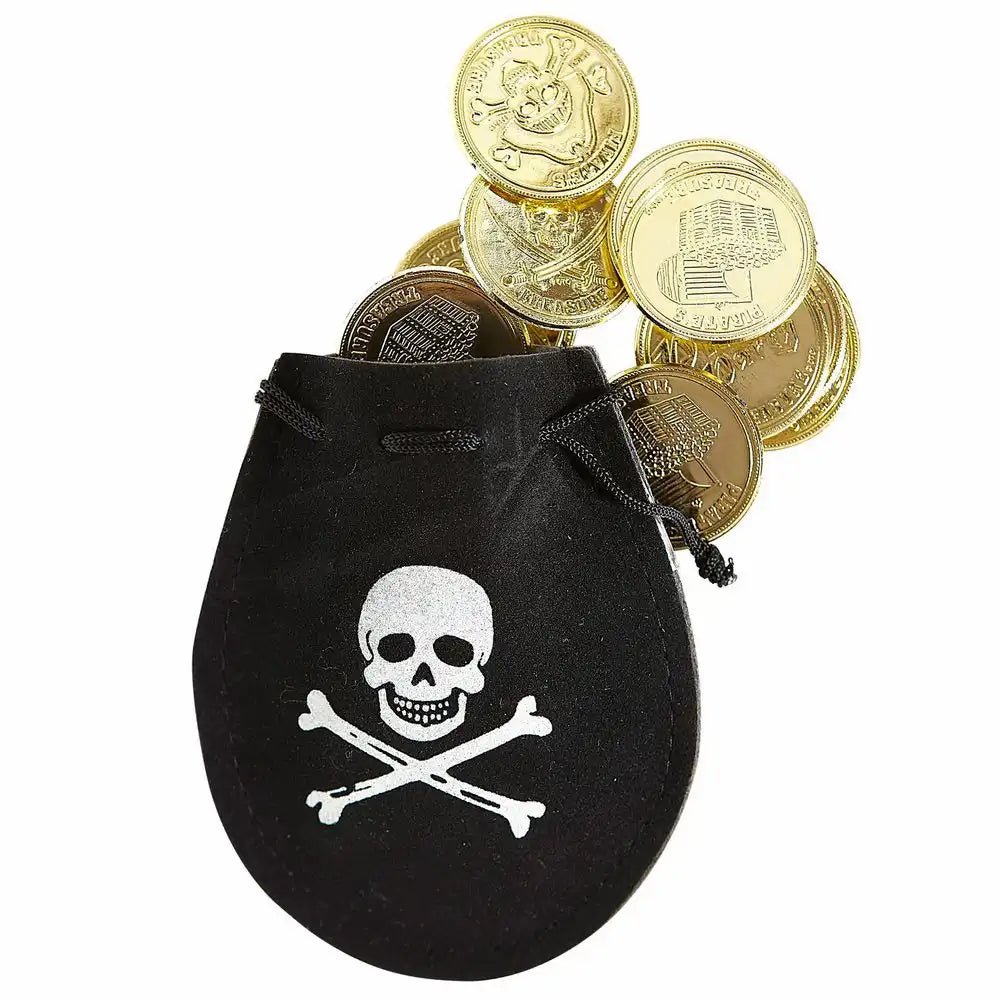 WIDMANN Piratentasche schwarz mit 12 Dublonen Kostüm Accessoire ab 3 Jahre