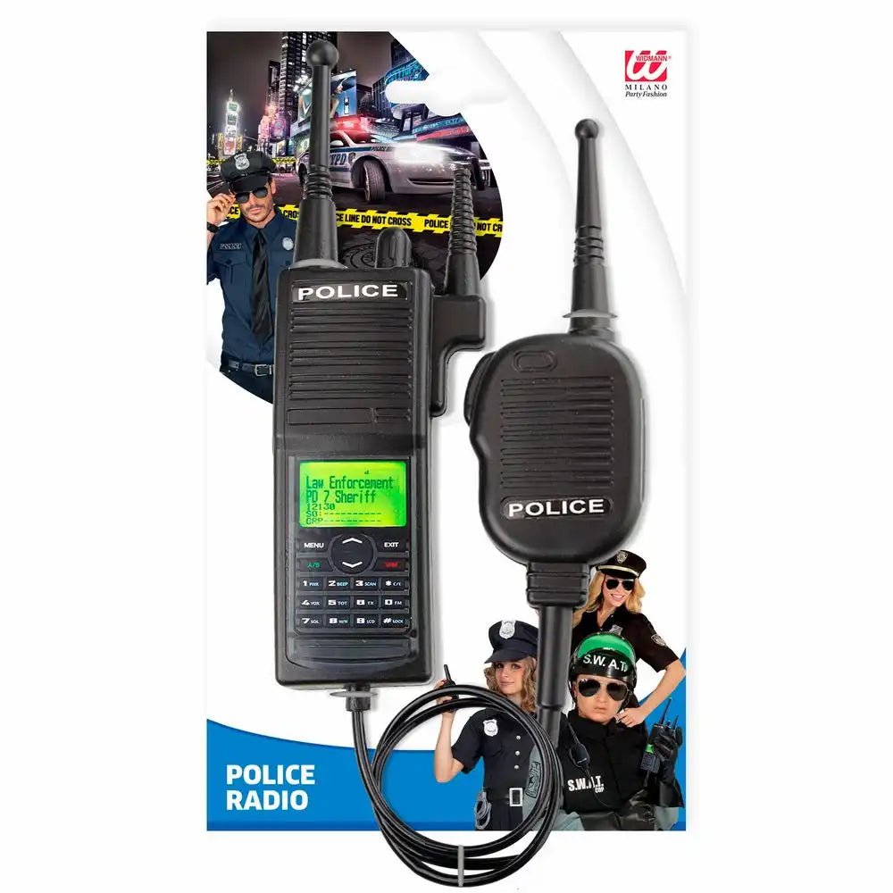 Widmann Police Radio mit Antenne Kinderspielzeug Kostüm