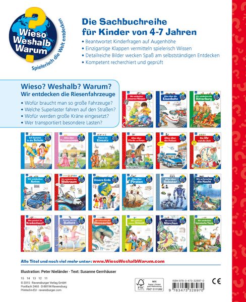 Wieso? Weshalb? Warum?, Band 6: Wir entdecken die Riesenfahrzeuge - Ravensburger