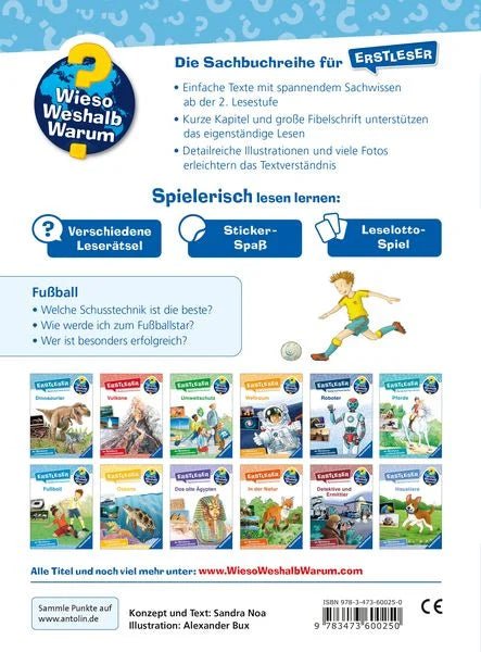 Wieso Weshalb Warum Erstleser Band 7 Fußball Buch für Kinder ab 7 Jahren
Rückseite