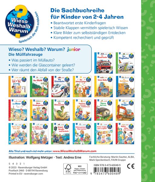 Wieso? Weshalb? Warum? junior, Band 74: Die Müllfahrzeuge - Ravensburger