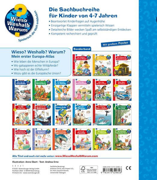 Wieso? Weshalb? Warum?: Mein erster Europa - Atlas - Ravensburger