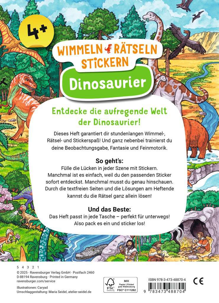 Wimmeln, Rätseln, Stickern - Dinosaurier - Ravensburger