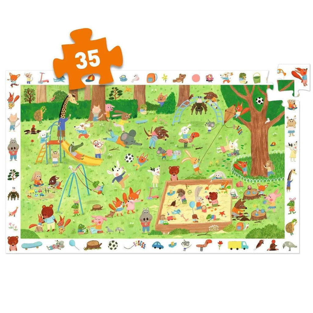 Wimmelpuzzle: Spielplatz - 35 Teile - Djeco