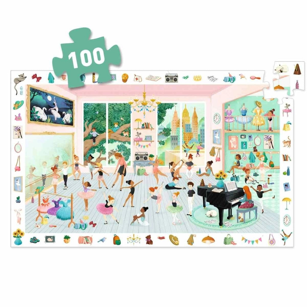 Djeco Wimmel Puzzle – Tanzschule Motiv mit vielen Details
