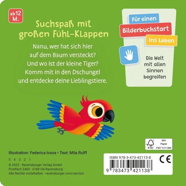 Interaktives Stoffbuch Tiger-Spiel Buch ab 12 Monate