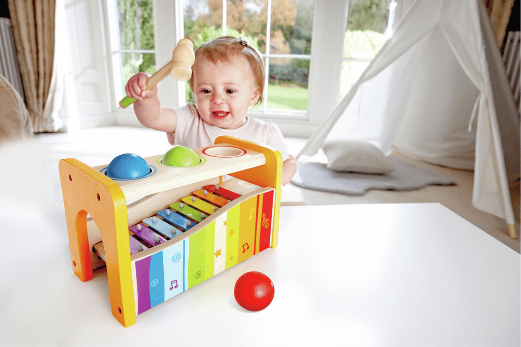 hape hammerspiel baby musikspielzeug holz farben klang
