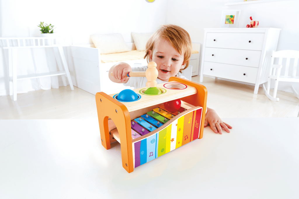 hape musikspielzeug xylophonbank mit hammer und kugeln