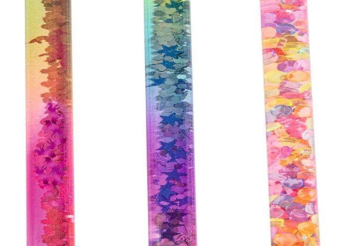 Spielzeug-Zauberstab aus Kunststoff mit Regenbogenfüllung für Kinder