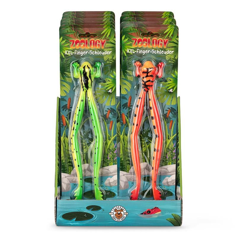 Fingerschleuder XXL Frosch Zoo Serie Trendhaus Spaßartikel Kinder