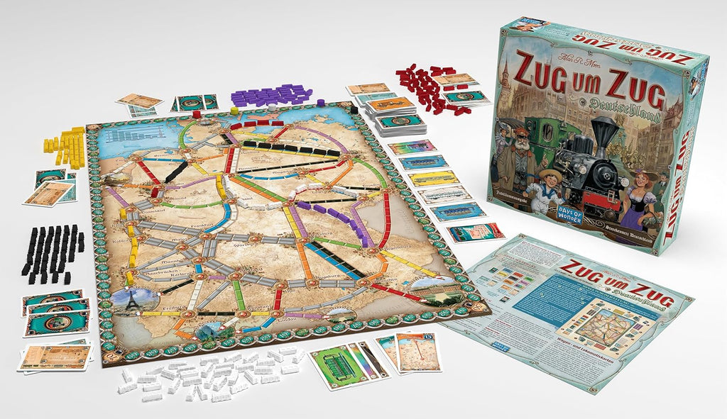 Zug um Zug Deutschland Spielbrett mit Bahnstrecken
