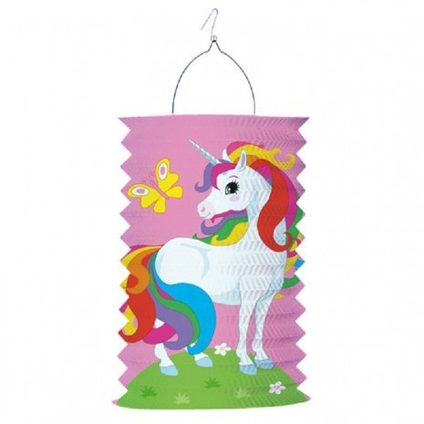 Zuglaterne Einhorn 28 cm Regenbogenfarben Laternenumzug Kinder
