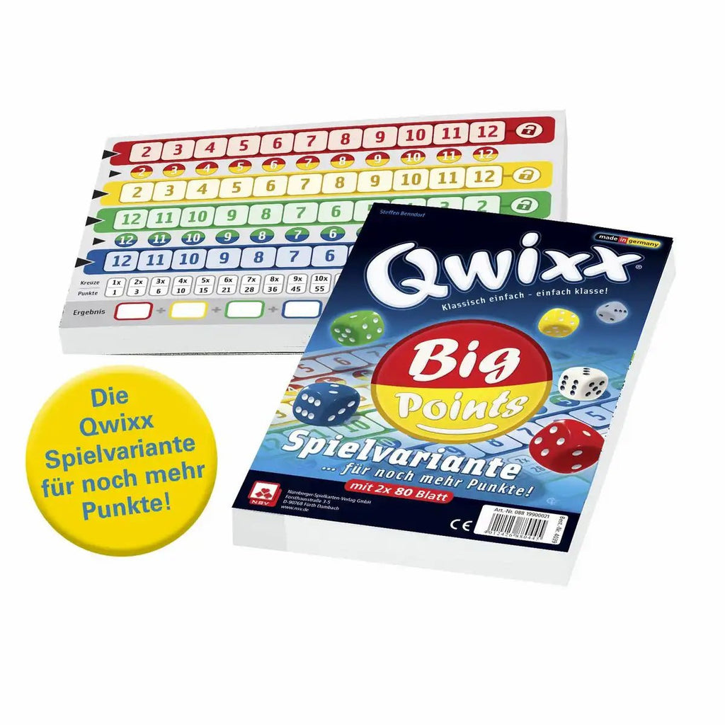 Qwixx Big Points Zusatzblöcke 2x80 Blatt Erweiterung
