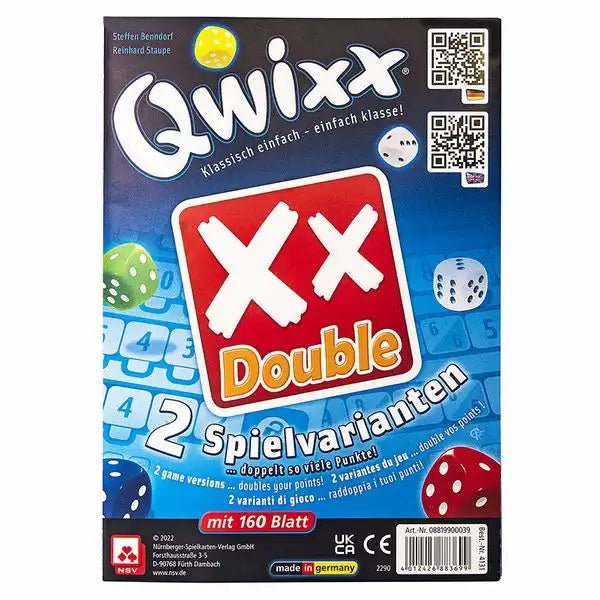 Zusatzblock Qwixx Double – 160 Spielblätter im Set
