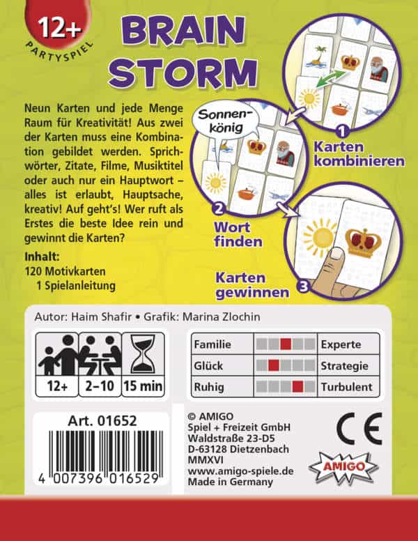 Brain Storm, Kartenspiel | Kinderspiel | Denkspiel von Amigo Spiele, Anleitung