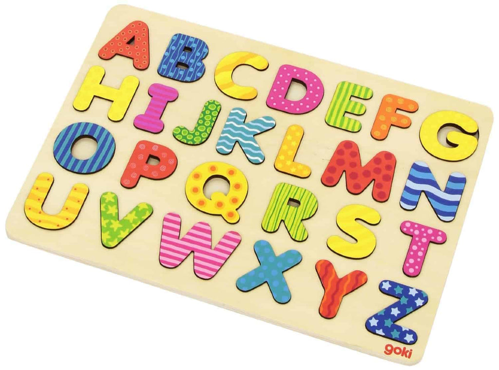 Schulbedarf - ABC Holzpuzzle Alphabet Goki 57672