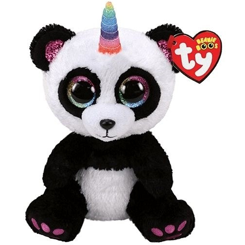 TY Beanie Boos Panda Paris Plüschtier 15 cm mit Horn
