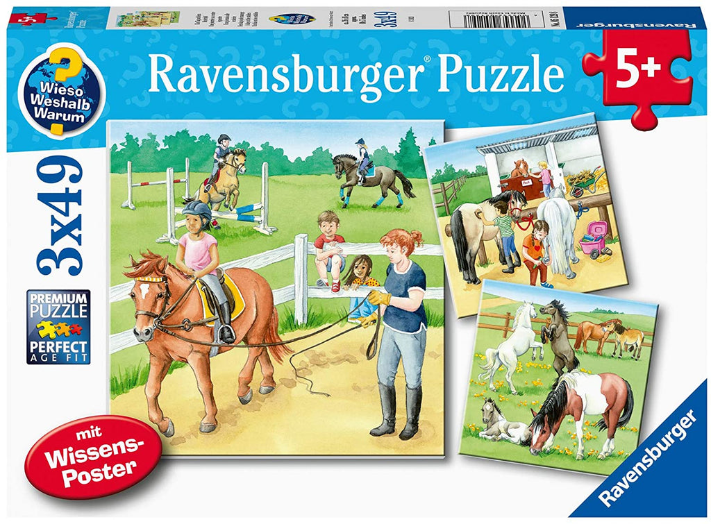 Kinderpuzzle Ein Tag auf dem Reiterhof 3x49 Teile