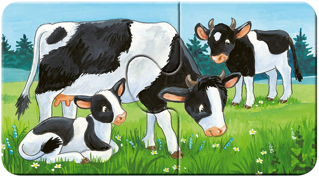 Puzzle ab 2 Jahren mit großen Teilen und Tierfamilien