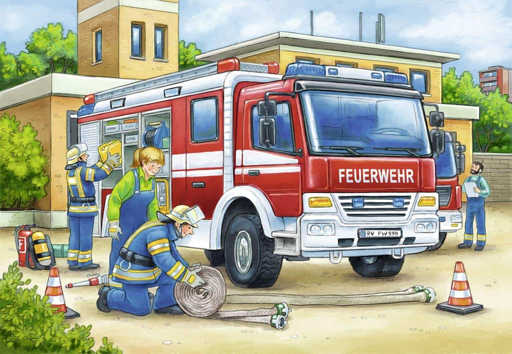 Puzzle Polizei und Feuerwehrauto mit Mini-Poster