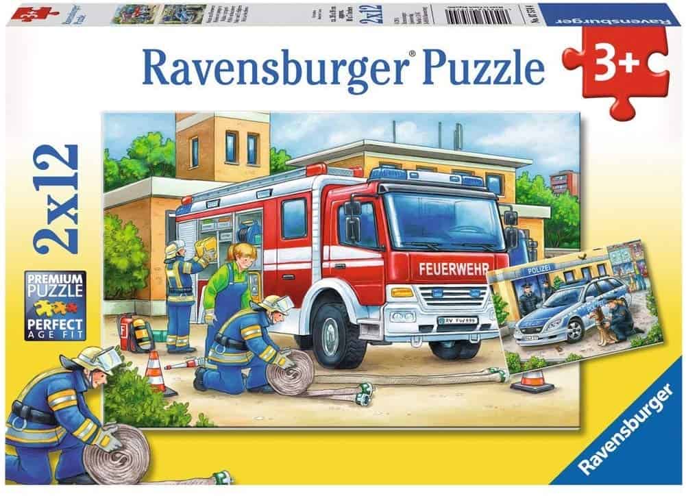 Kinderpuzzle Polizei Feuerwehr ab 3 Jahren mit 12 Teilen