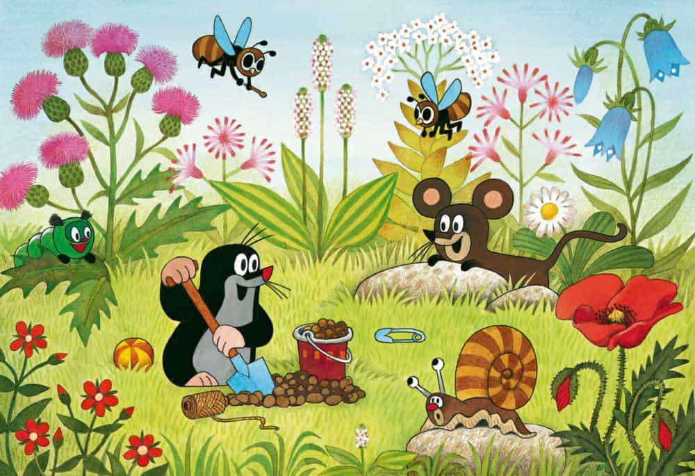 Puzzle für Kinder mit Mini-Poster und Gartenmotiv