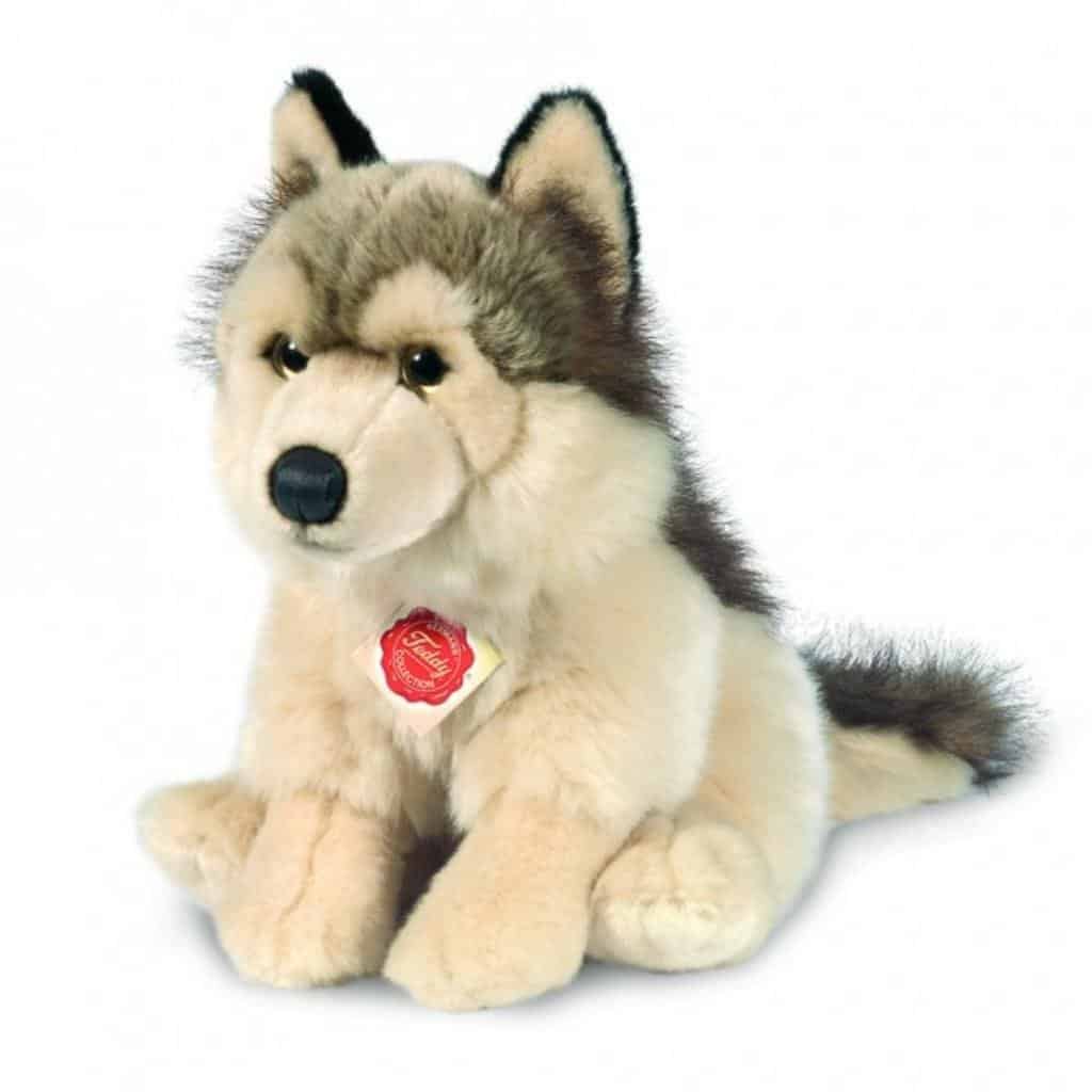 Stofftier - Wolf sitzend 29 cm Stofftiere Hermann Teddy RATZEKATZ SPIELZEUGLAND